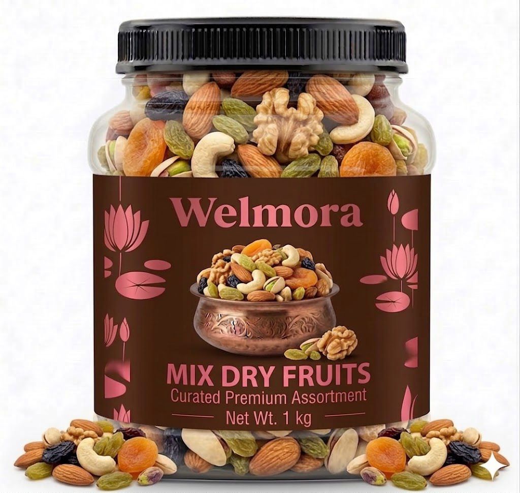 Welmora Mix Dry Fruits – Premium Assorted Nuts & Dried Fruits | 1kg Pack
