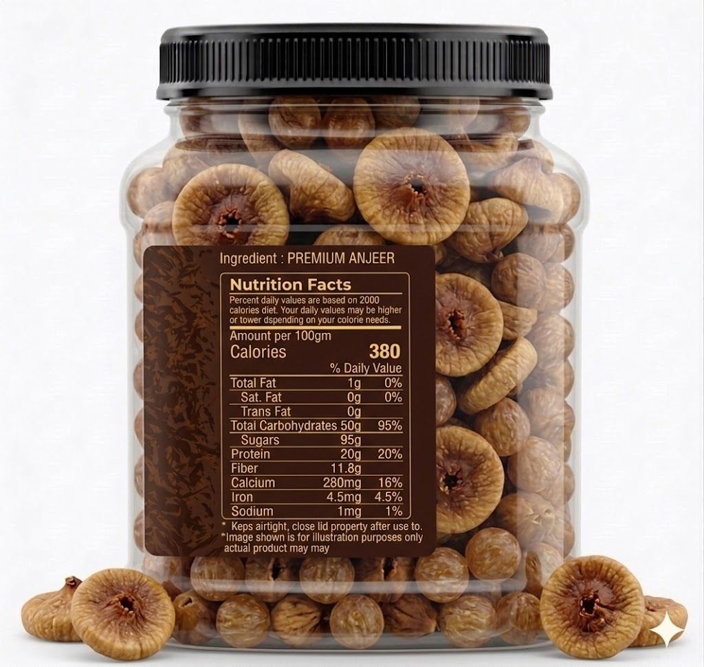 Welmora Premium Anjeer (Dried Figs) – Sweet & Chewy | 1kg Pack
