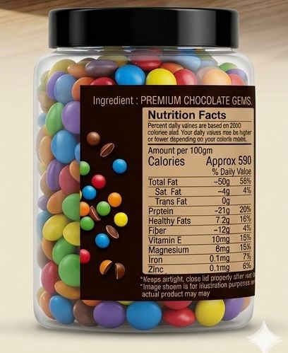Premium Chocolate Gems – Colorful Crunchy Delight 🍫✨